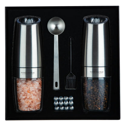 Votre Château by Phineas Greye Gravity Salt and Pepper Grinder Set with Batteries (Double)