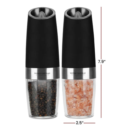 Votre Château by Phineas Greye Gravity Salt and Pepper Grinder Set with Batteries (Double)