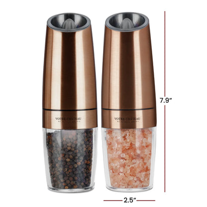 Votre Château by Phineas Greye Gravity Salt and Pepper Grinder Set with Batteries (Double)